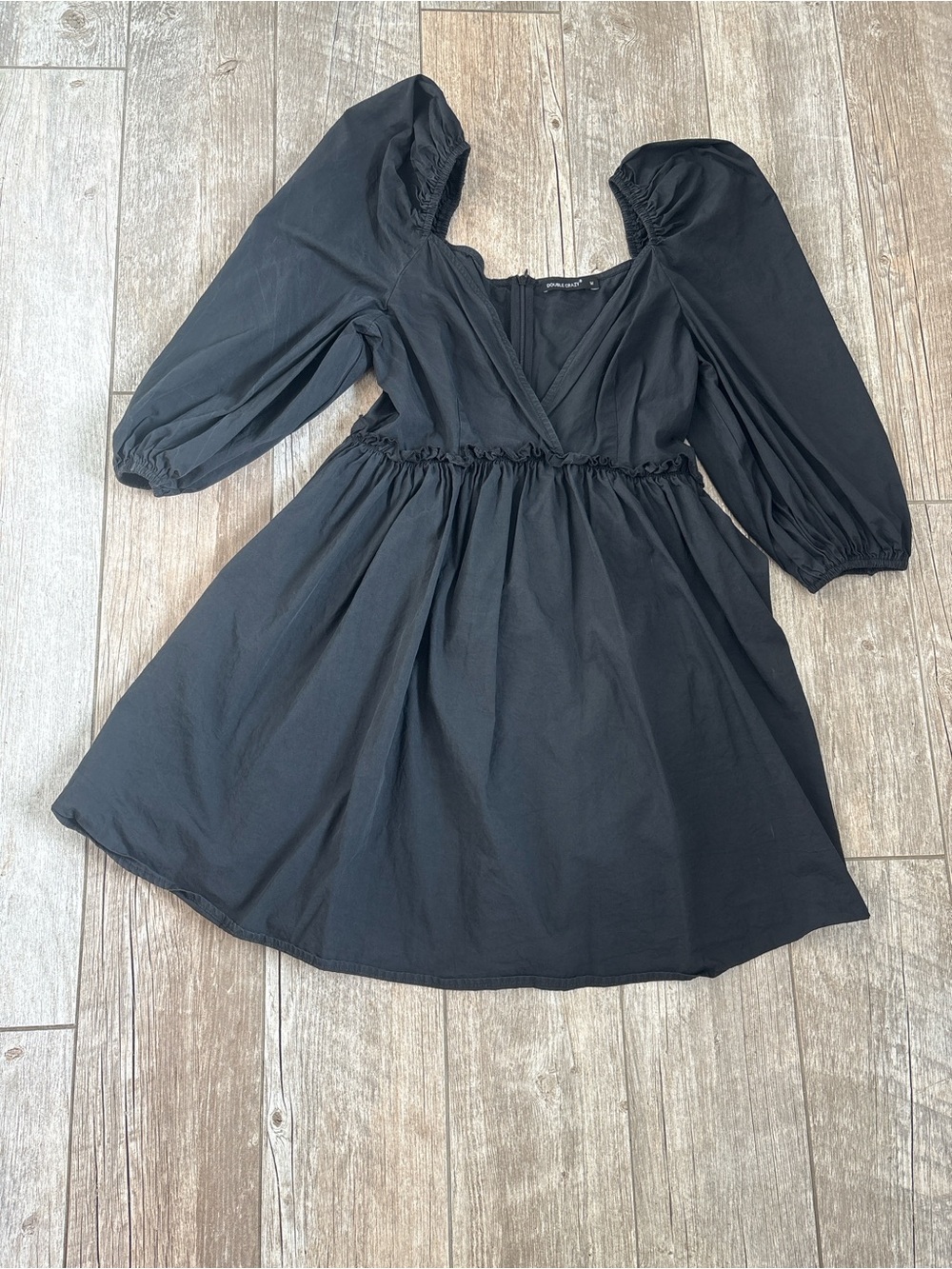 Classic Black Mini Dress with Puff Sleeves